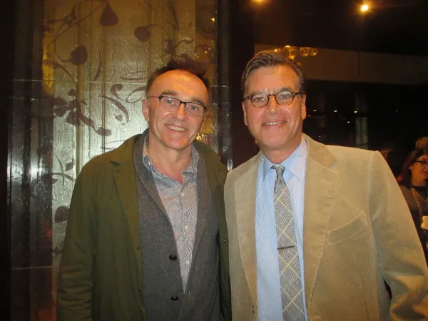 Steve Jobs' director Danny Boyle with screenwriter Aaron Sorkin